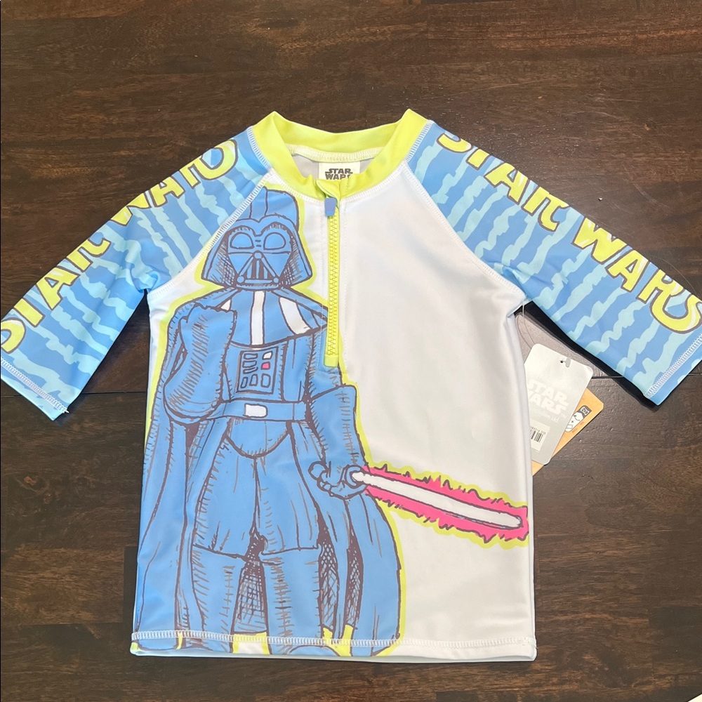 Star Wars Kids Swim Rashguard - White, Blue, Yellow